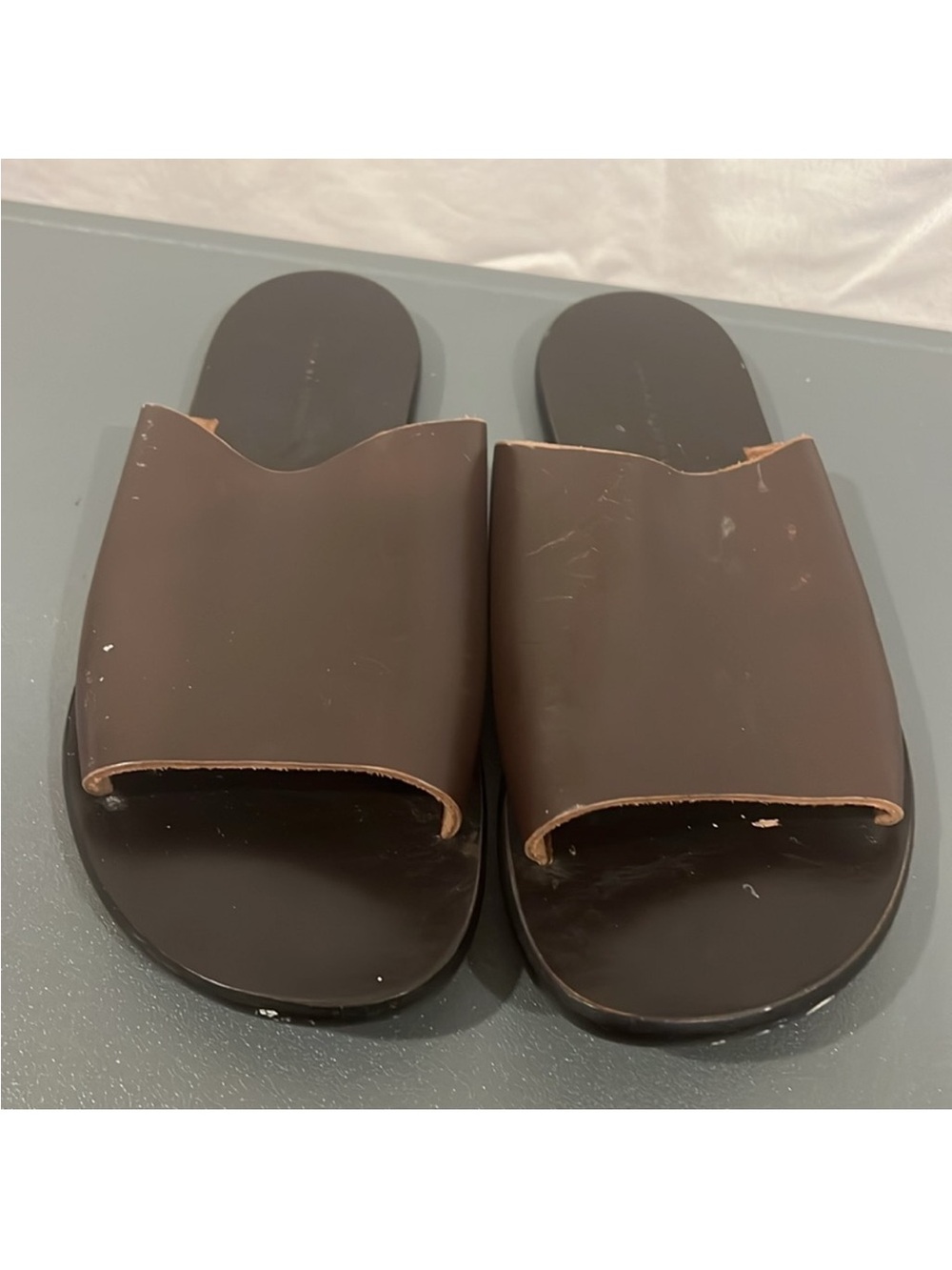 Banana Republic Dark Brown Leather Heeled Sandals Sz 10